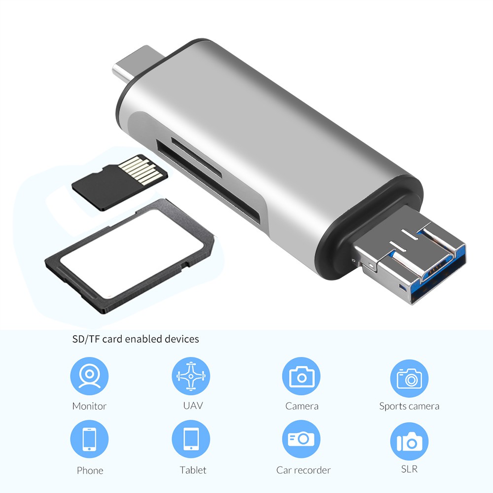 3 In 1 OTG Type-C Memory Card Reader USB 3.0 For Computer | Shopee  Philippines