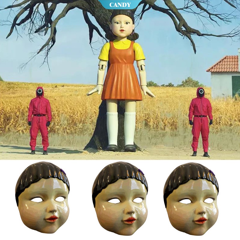 Squid Game Robot Doll Star Cosplay Yellow Little Girl Costume Scary Halloween Costume For Kids