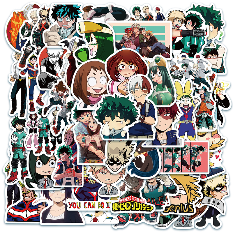 50pcs My Hero Academia Anime Stickers Graffiti Laptop Phone Izuku ...