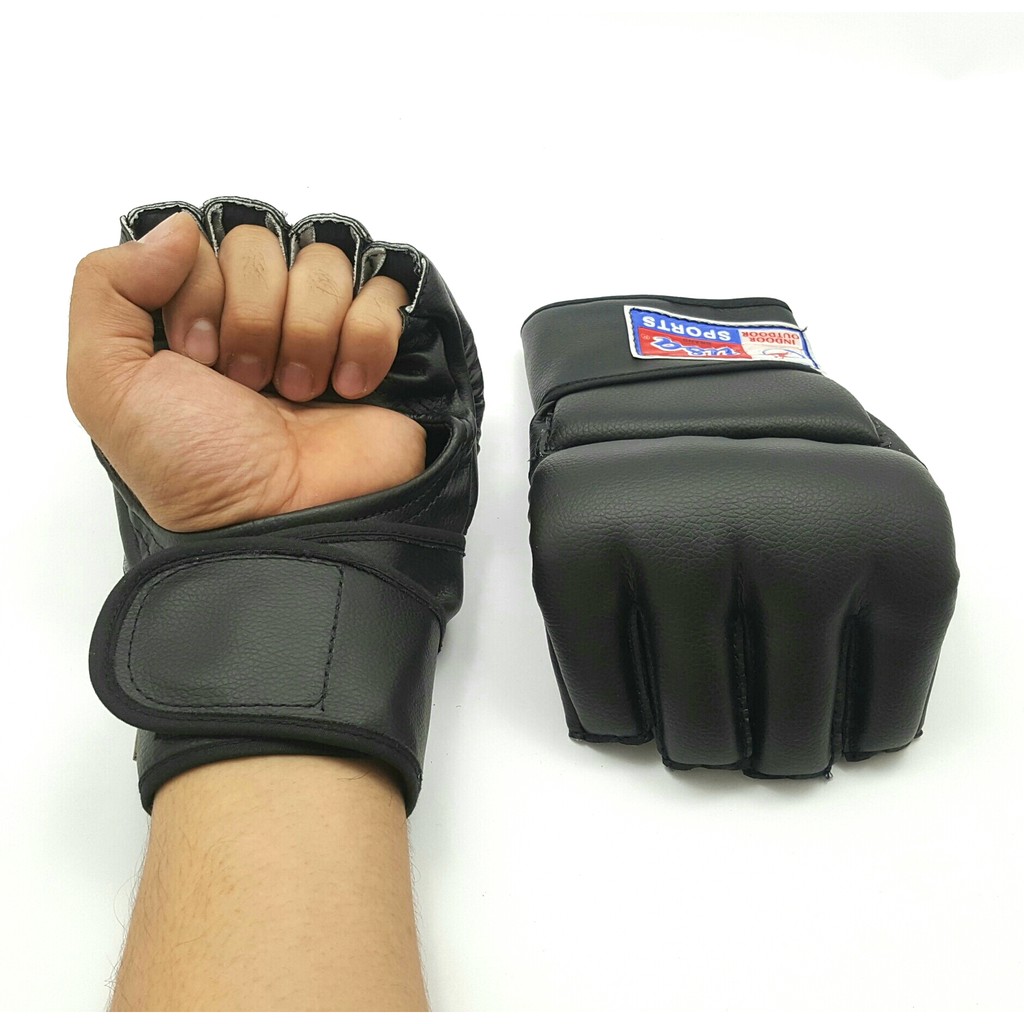 leather gloved hand