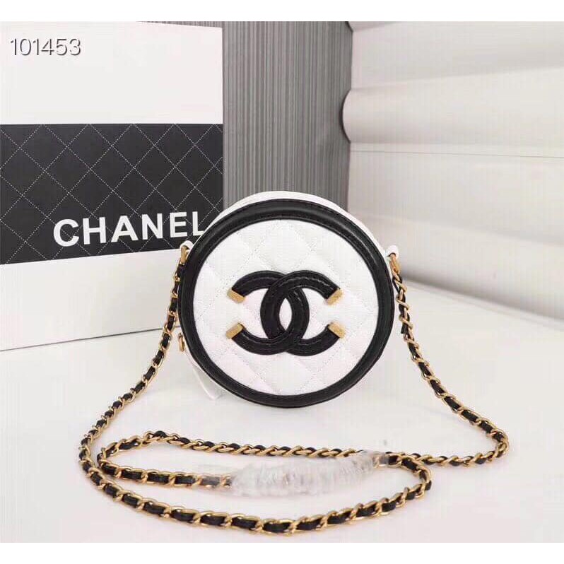 chanel white sling bag