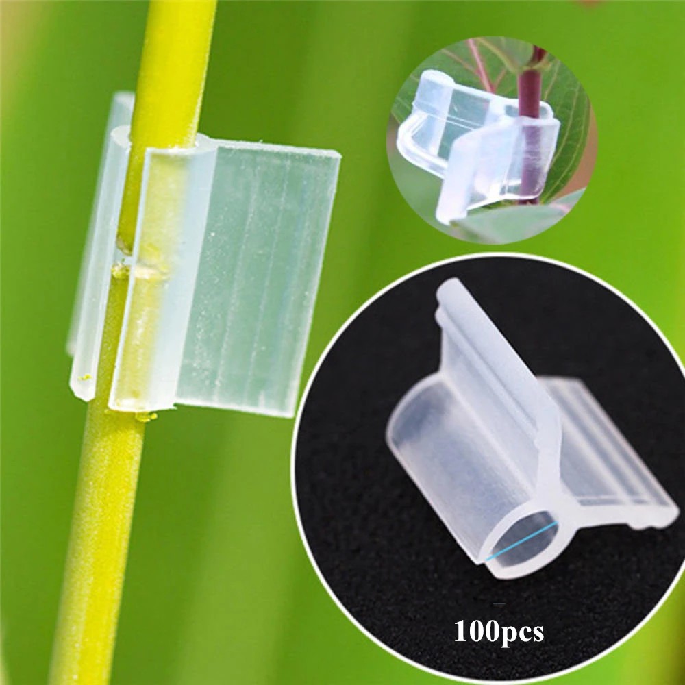 100pcs Plant Grafting Clips Mini Transparent Tomato Plant Support