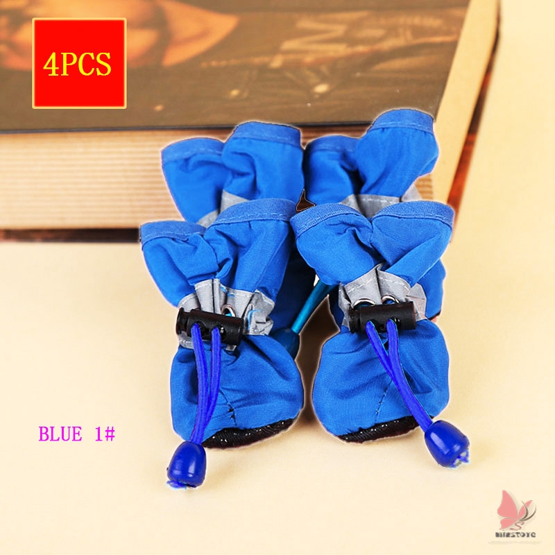 4 Pcs/Set Portable Pet Dog Shoes Cover Non-slip Waterproof Rain Boots Autumn Winter Dogs Paws Soft S