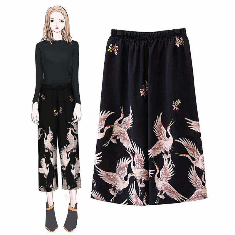 plus size printed pants