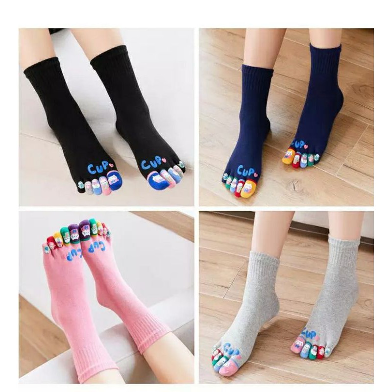 five finger ankle socks women colorful Japanese cute Split Toe socks ...