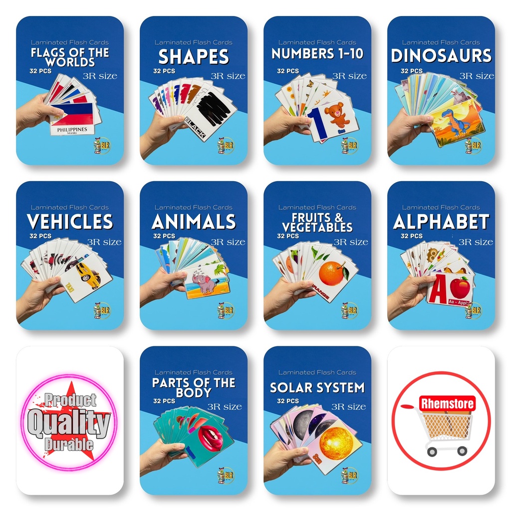 Educational Learnings Flash Card 3R size Laminated Shopee Philippines