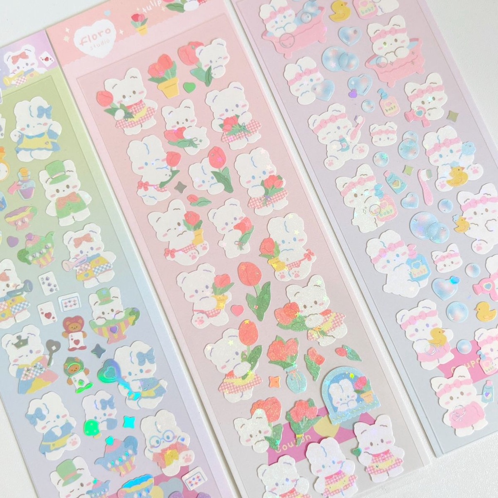 GaLiCiCi Stickers New Cute Little White Rabbit Series Stickers / Hot ...