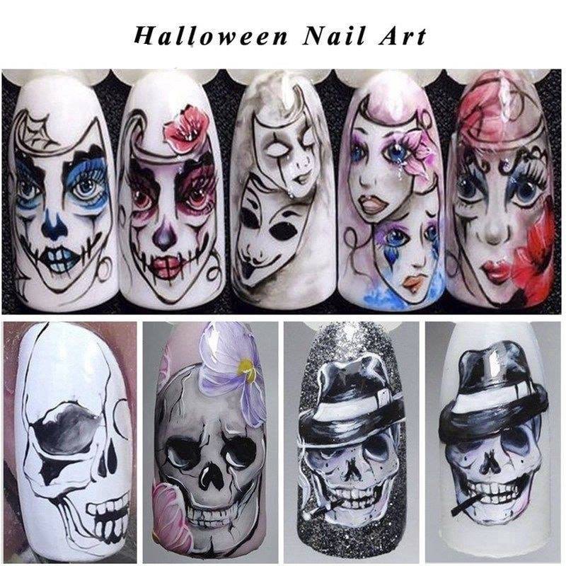 Halloween Nail art Water Decals nail tattoo | Shopee Philippines
