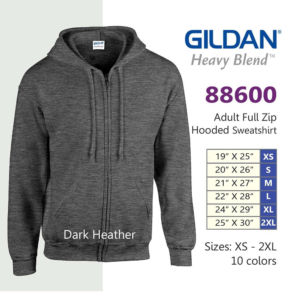 gildan black zip hoodie