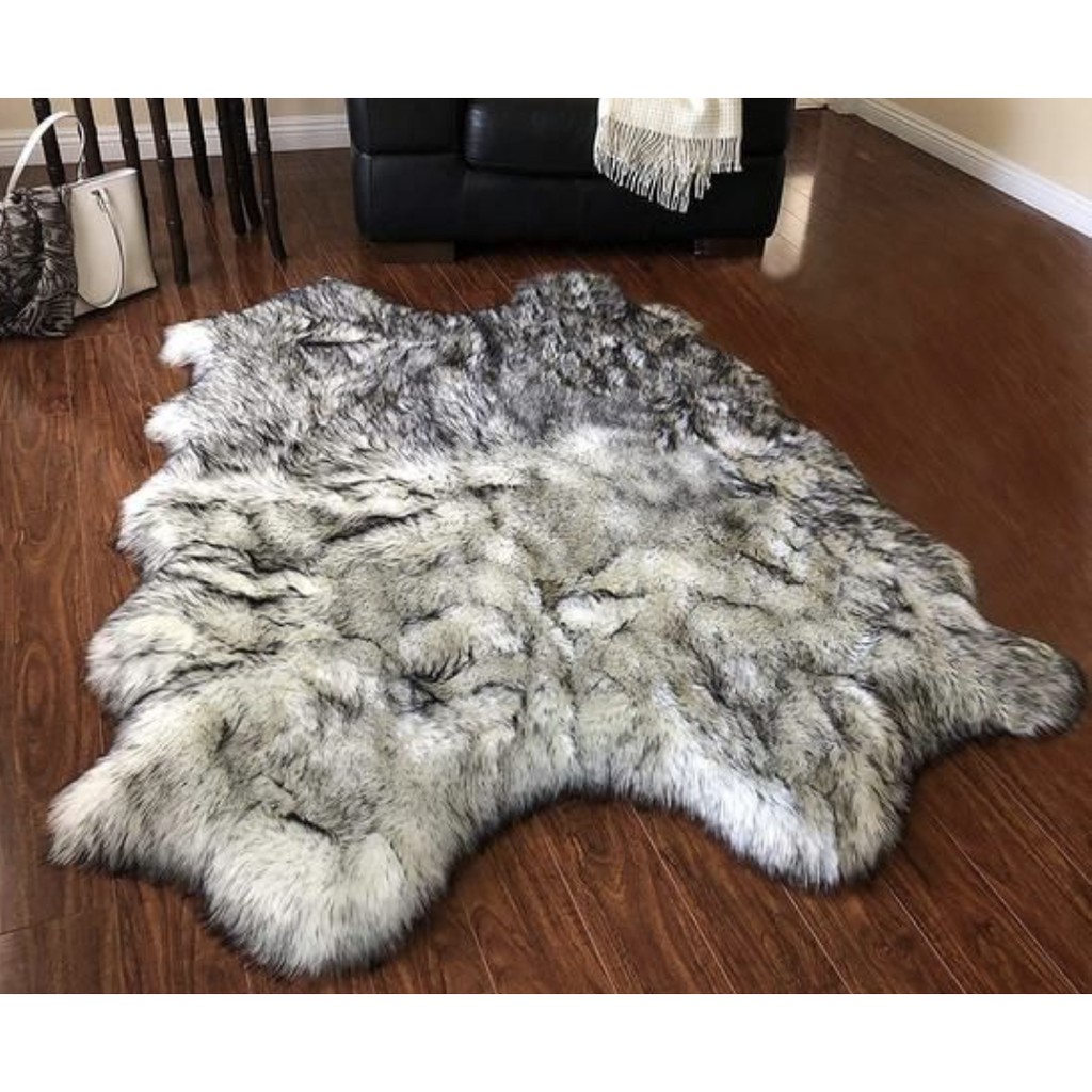 Faux fur thick living room bedroom floor mat carpet rug for home decor