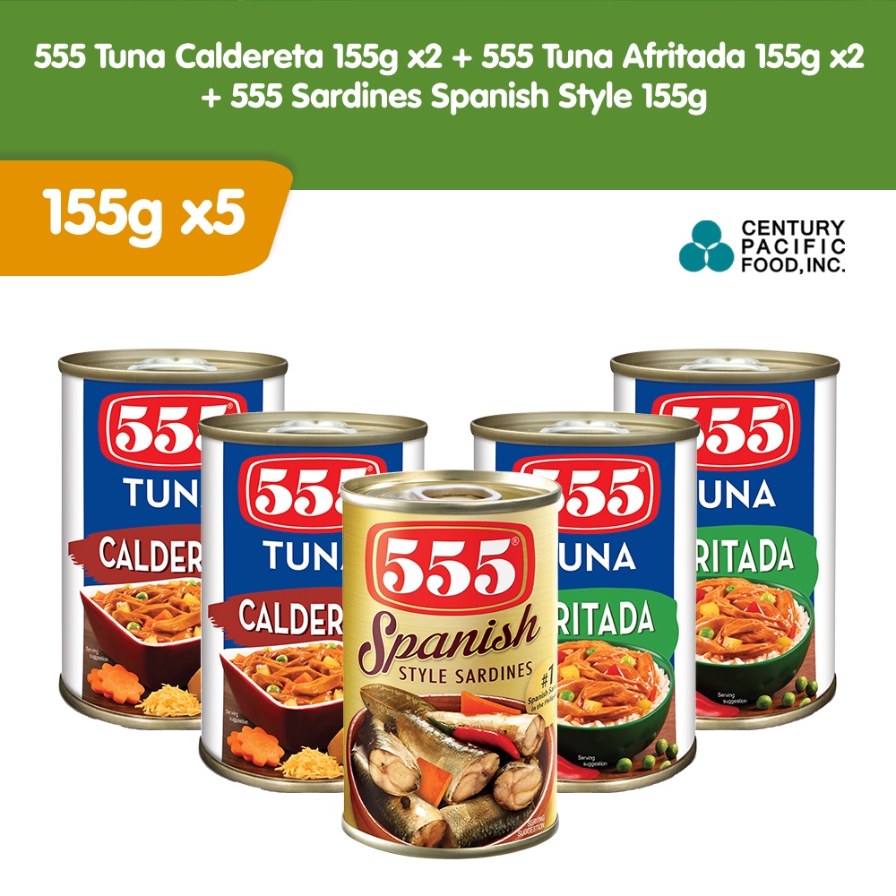 555 Tuna Caldereta 155g x 2 + 555 Tuna Afritada 155g x 2 + 555 Sardines Spanish Style 155g
