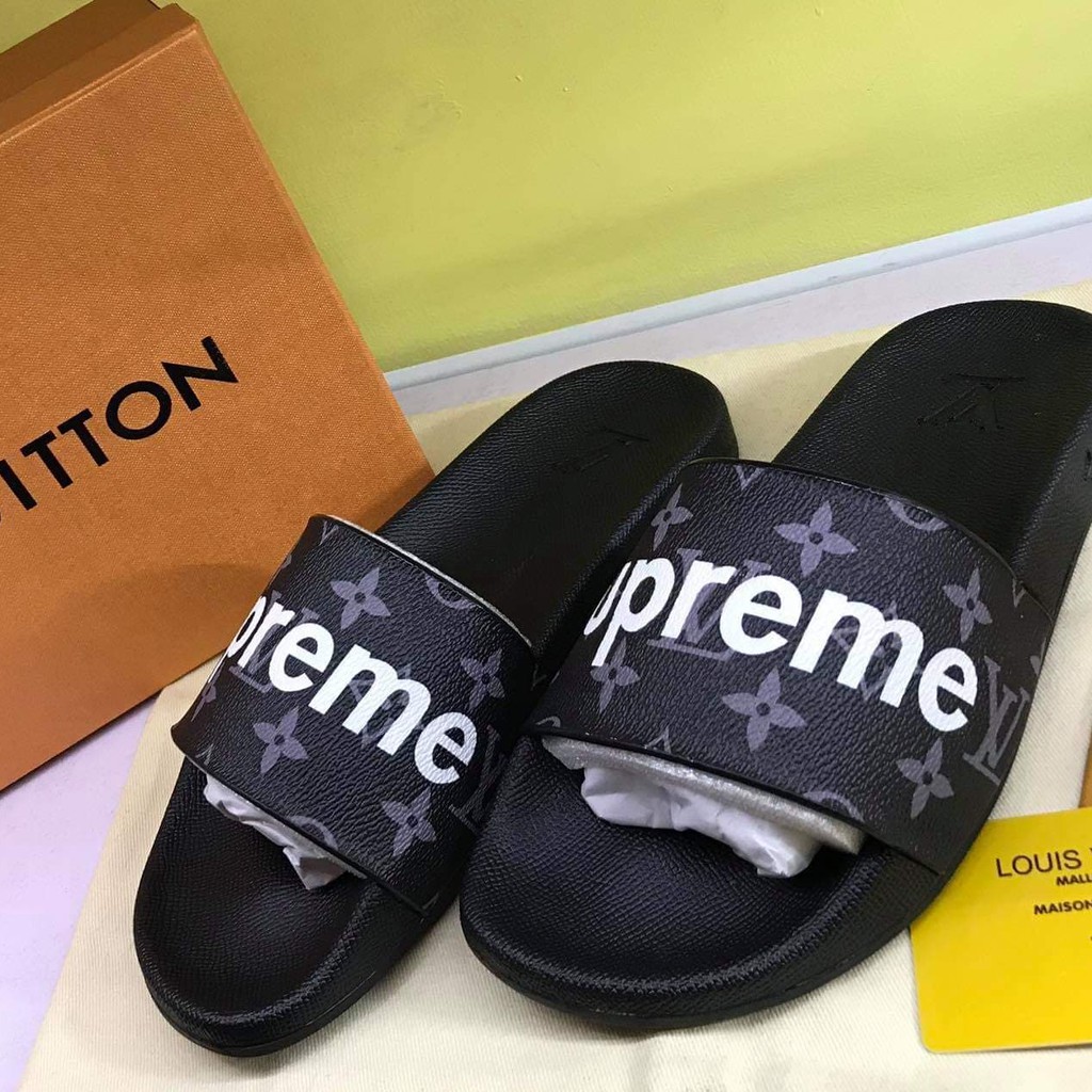 louis vuitton slides black