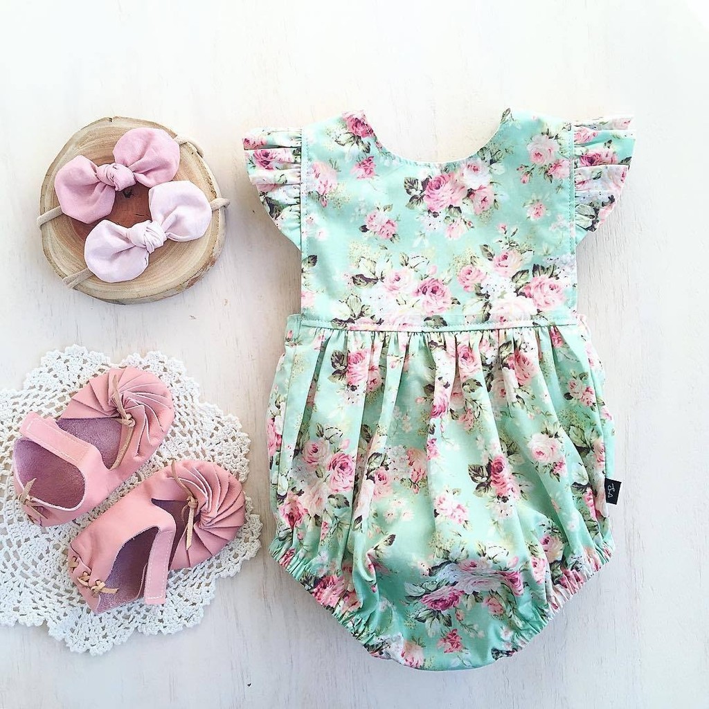 floral romper baby