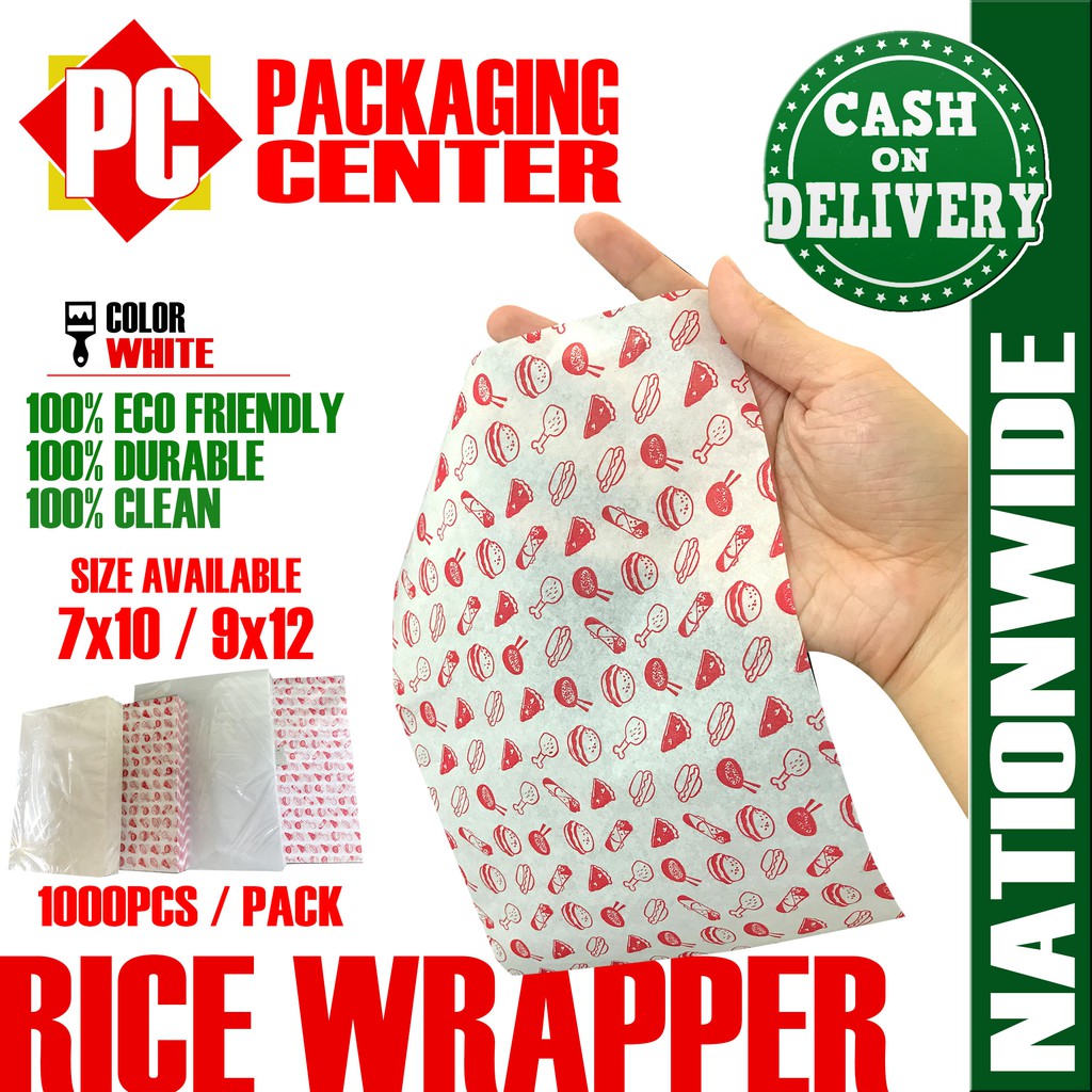 Rice Wrapper 7x10, 9x12, Plain or Printed Design by 1000pcs per pack