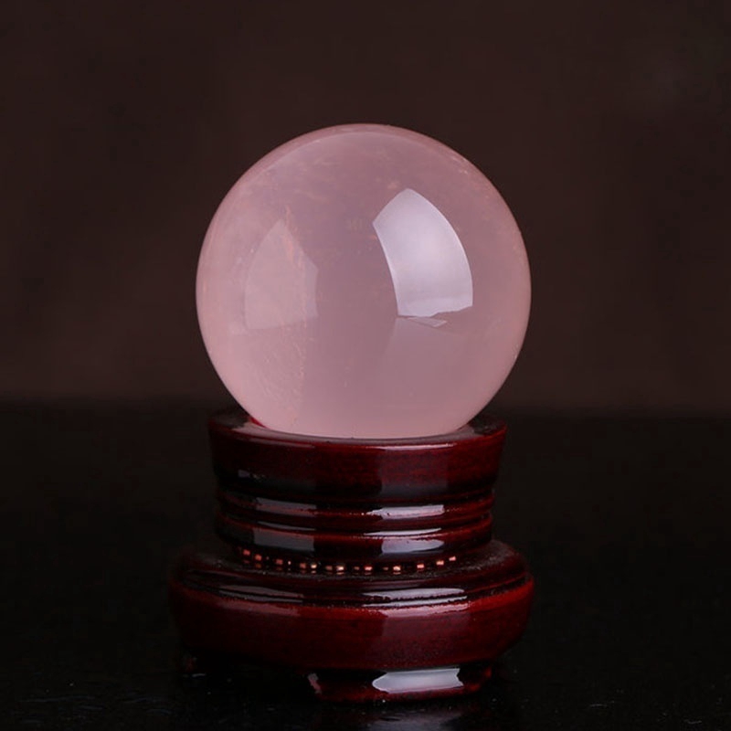 Natural Pink Rose Quartz Magic Crystal Healing Ball Sphere 25-30MM Stand Decor 