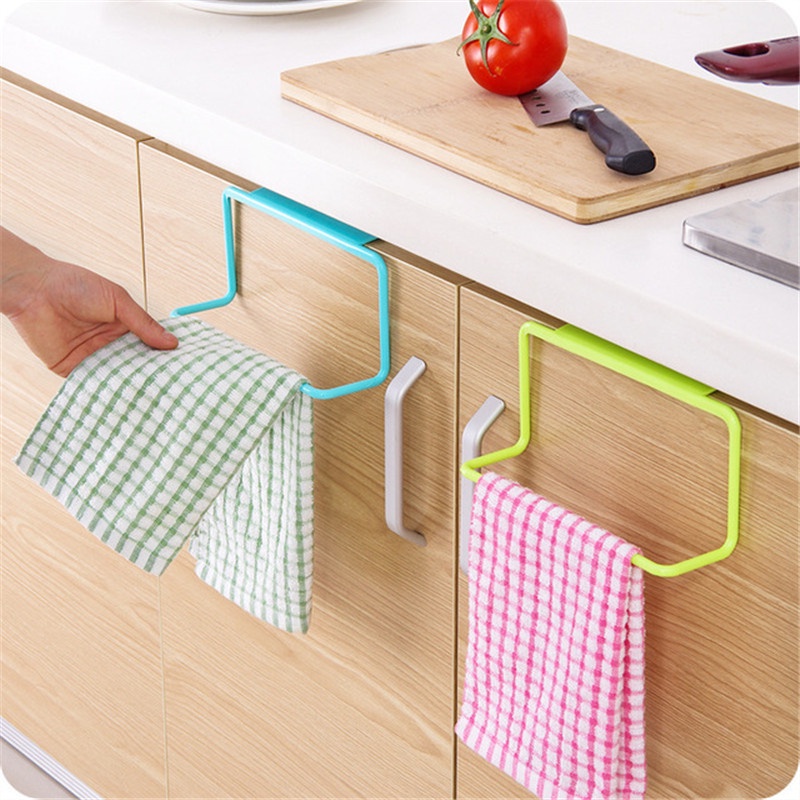 Towel Rack Hanging Holder For Kitchen Bathroom Cabinet Cupboard Door Back Towel Rag Rack Storage
