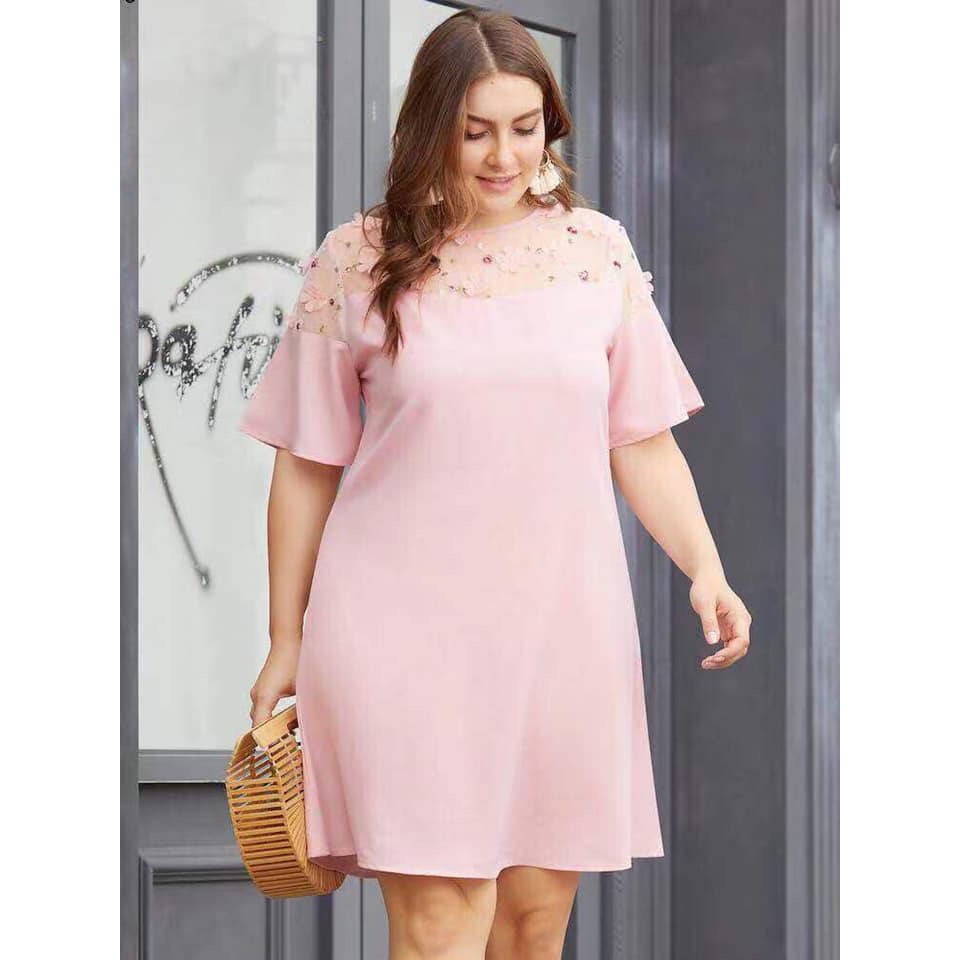 pink overall dress plus size