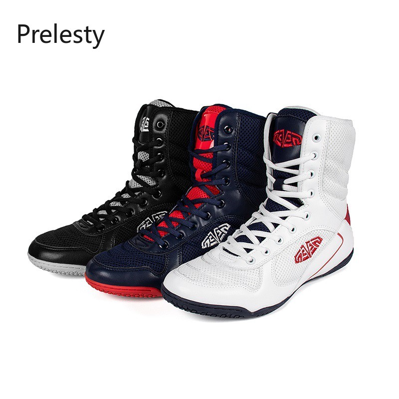 Professional Boxing Wrestling Shoes For Men Training Lace Up Boots