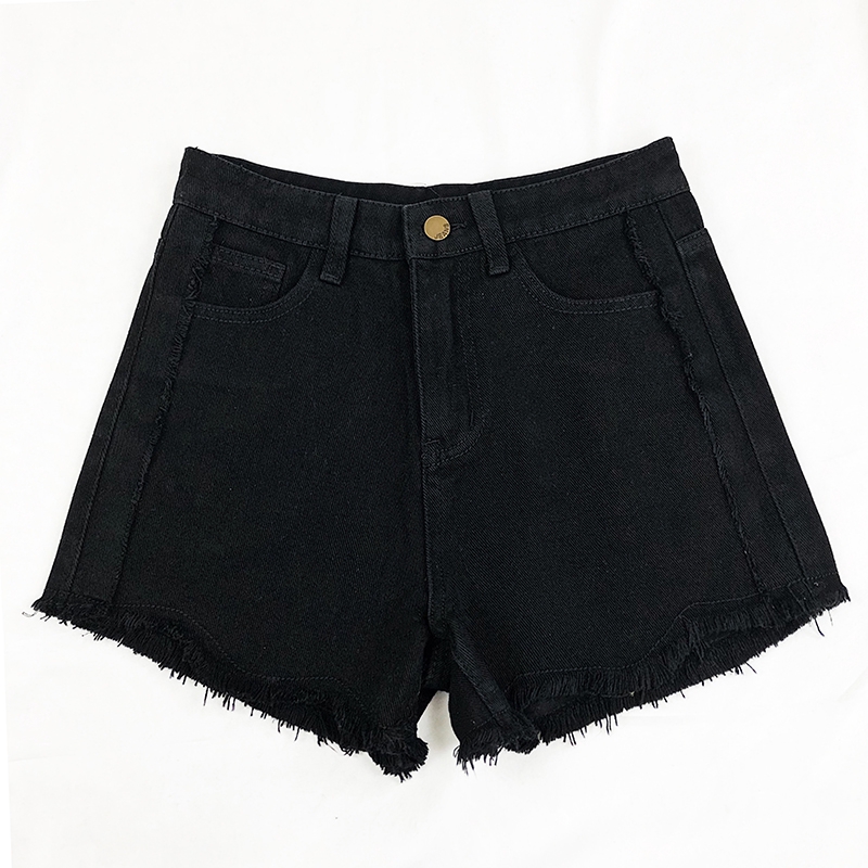 black long jean shorts