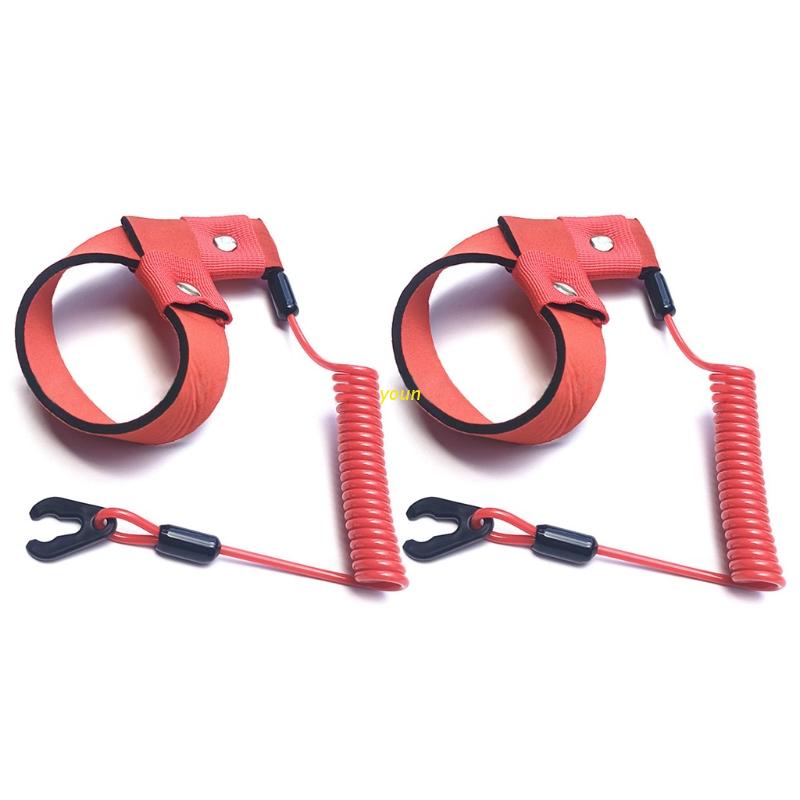youn Universal Safety Boat Motor Lanyards 2Pcs Stop Kill Safety
