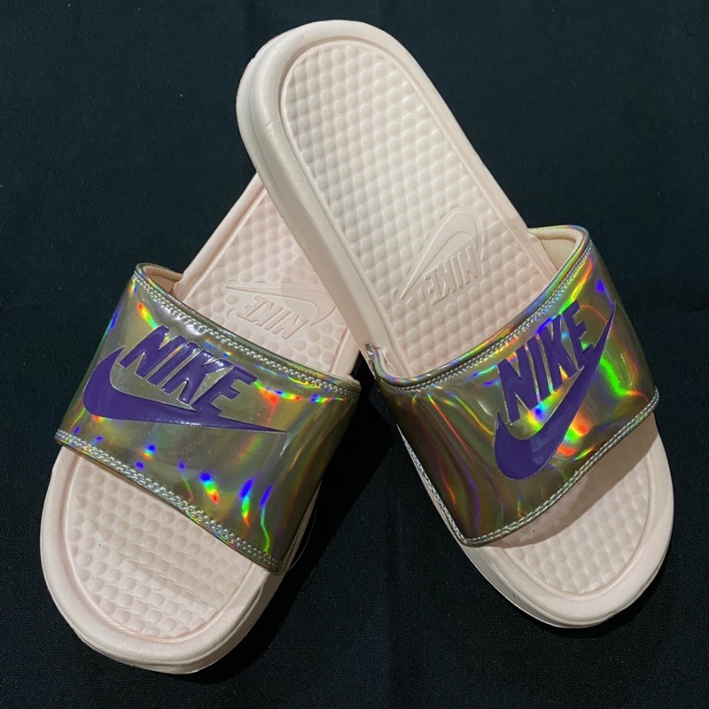 chrome nike slides