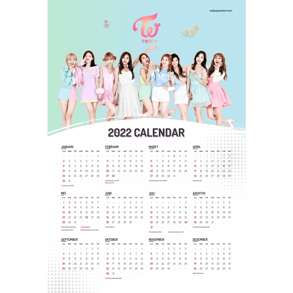 Twice Calendar 2022 2022 KPop Calendar Wall Calendar 2022 Shopee