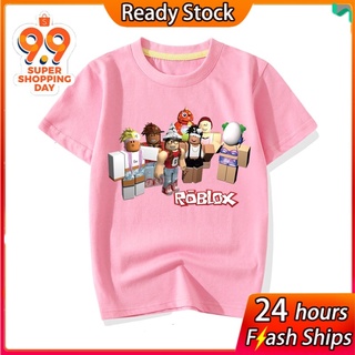 Kids Boys Roblox T Shirt Summer Short Sleeve Game Tops Tee Shopee Philippines