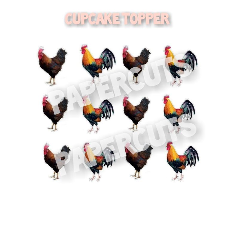 Sabong Printed Cake Topper Personalized Set Sabong Rooster Cake Cupcake Topper Set Shopee Philippines