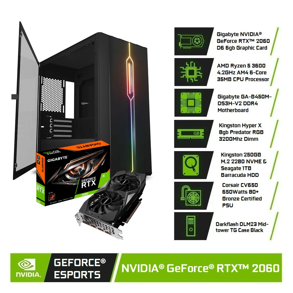 Nvidia Geforce Ultimate Pc Geforce Rtx 60 With Ryzen 5 3600 Shopee Philippines