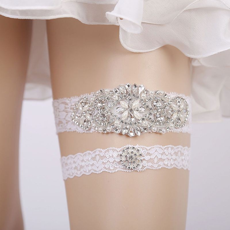 Bruids En Avondkleding Women Bridal Elastic Lace Bowknot Garters Leg