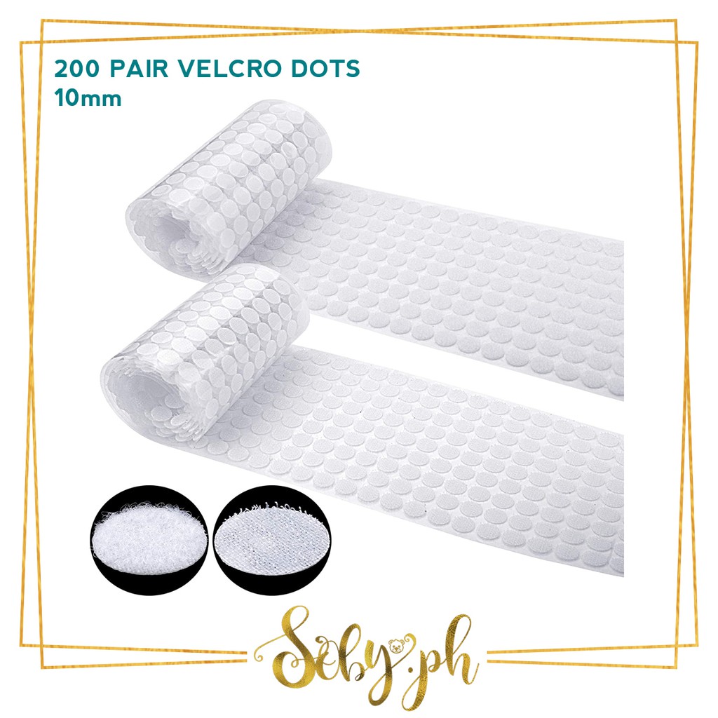 SOBY PH 200 Pair Self Adhesive Velcro Dots 10mm/1cm White Shopee