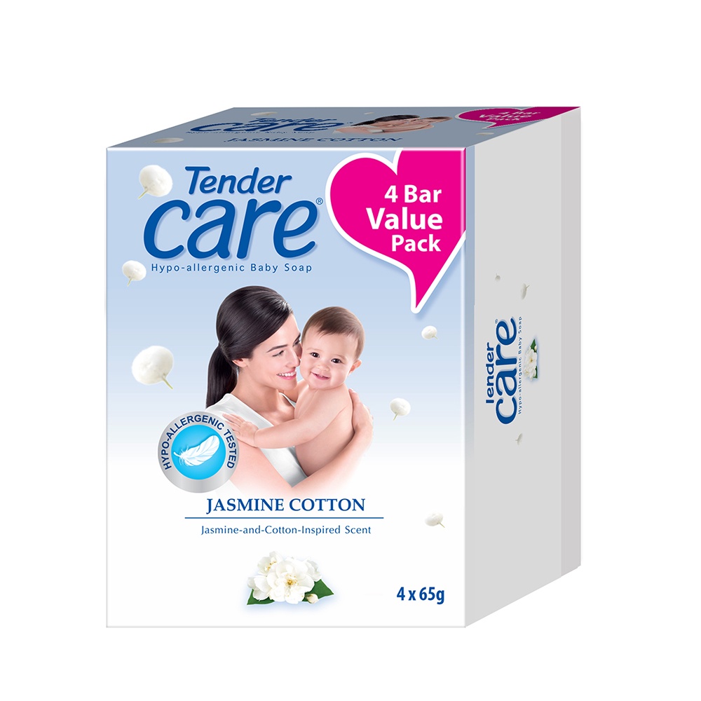 Tender Care Jasmine Cotton HypoAllergenic Baby Soap 65g 4Pack