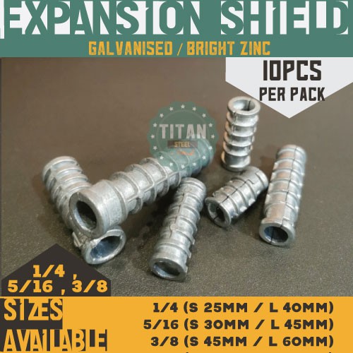 Pr-Mch Package of 100 3/8 x 1-3/4 Lag Screw Shield Anchor Short Zinc Alloy 5/8 Hole Set Kit #DR-D6147D 