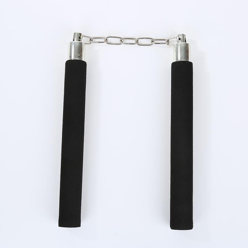 Safe Sponge Nunchucks Black Foam Martial Arts Nunchaku Stainless Steel