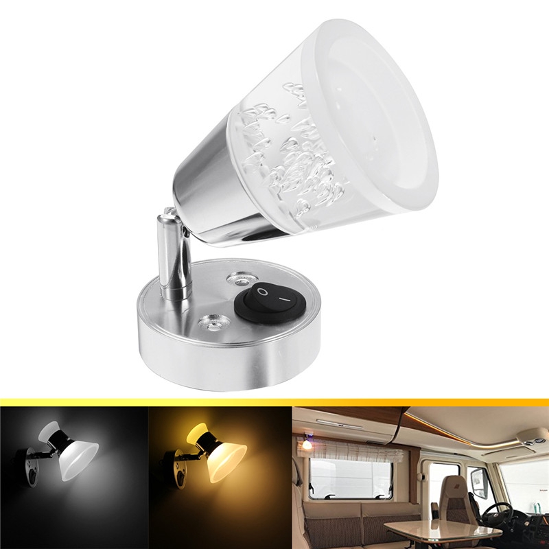 Adjustable 12v 3w Led Interior Light Rv Caravan Trailer Boat