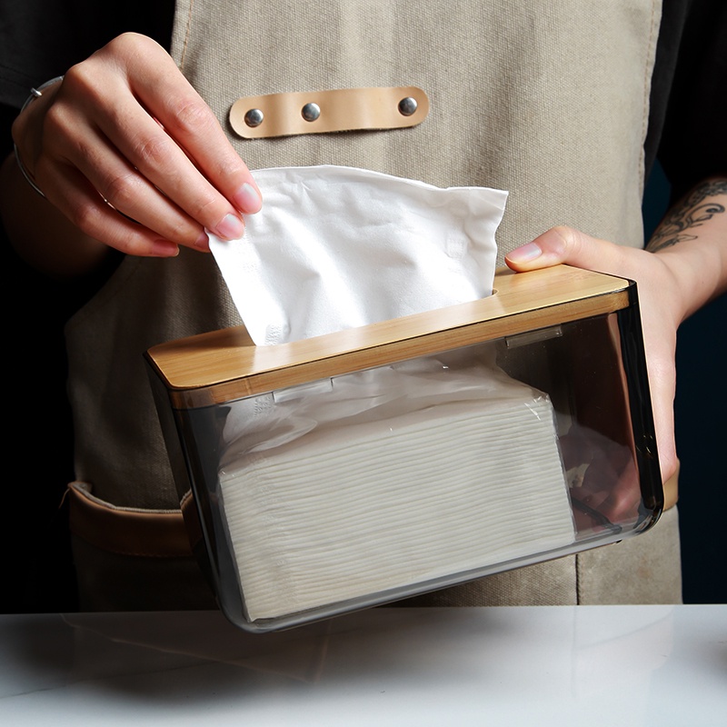 Chit tissue holder box with cover Nordic Wood minimalist tissue box kitchen household tissue holder