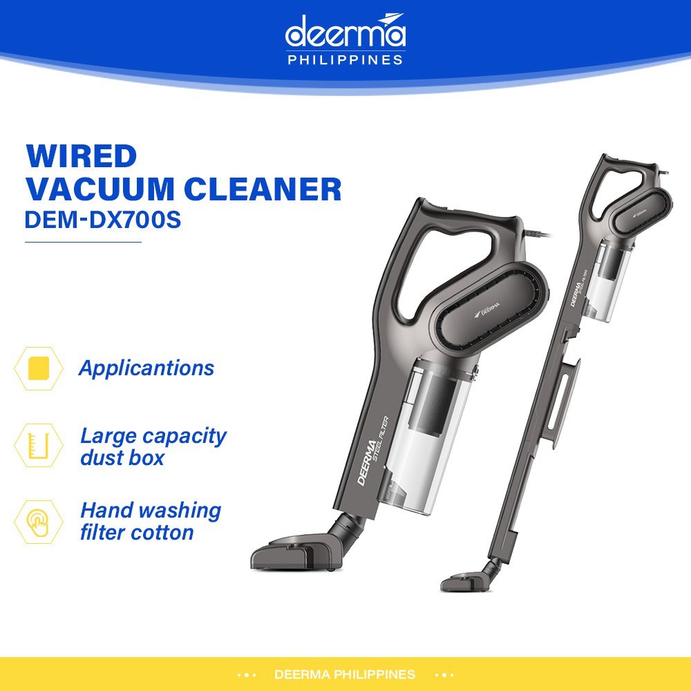 Deerma Dx700 Dx700s 2 In 1 Handheld Vacuum Cleaner With Hepa Filter Strong Suction Power 16kpa Shopee Philippines