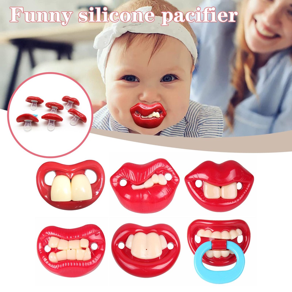Funny Silicone Nipple Pacifier For Newborn Babies Prank Buck Teeth