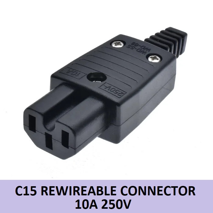 C15 Rewireable Connector C15 Rewireable Plug 10A 250V | Shopee Philippines