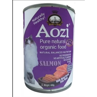 AOZI Pure Natural Organic wet food for CATS, Salmon Flavor, 430g, in can