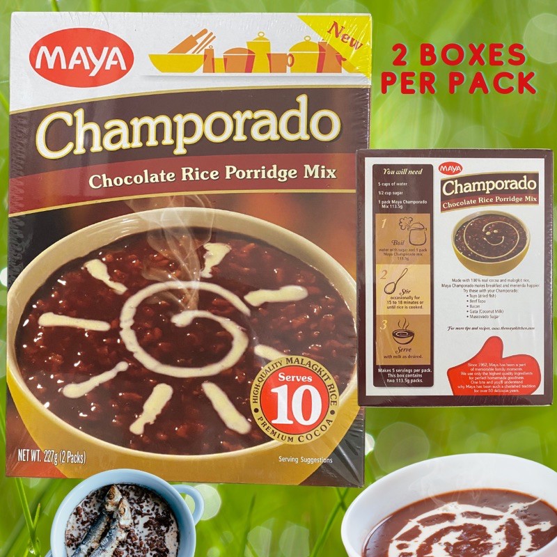 Maya Champorado Chocolate Rice Porridge 2 boxes per pack @ 227gms per ...