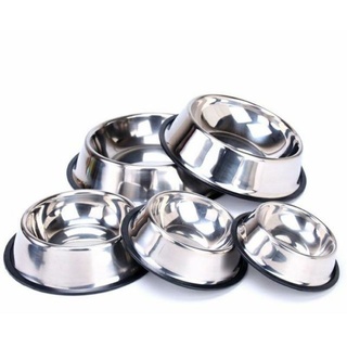 Pet Dog Cat Food & Water Bowl Stainless Paw Design Small Medium Large