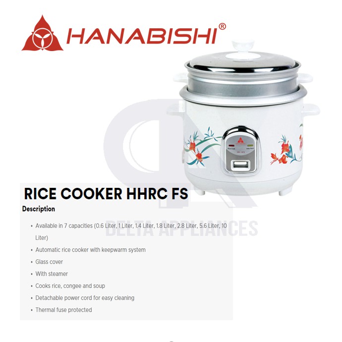 Hanabishi Rice Cooker HHRC 18FS Shopee Philippines
