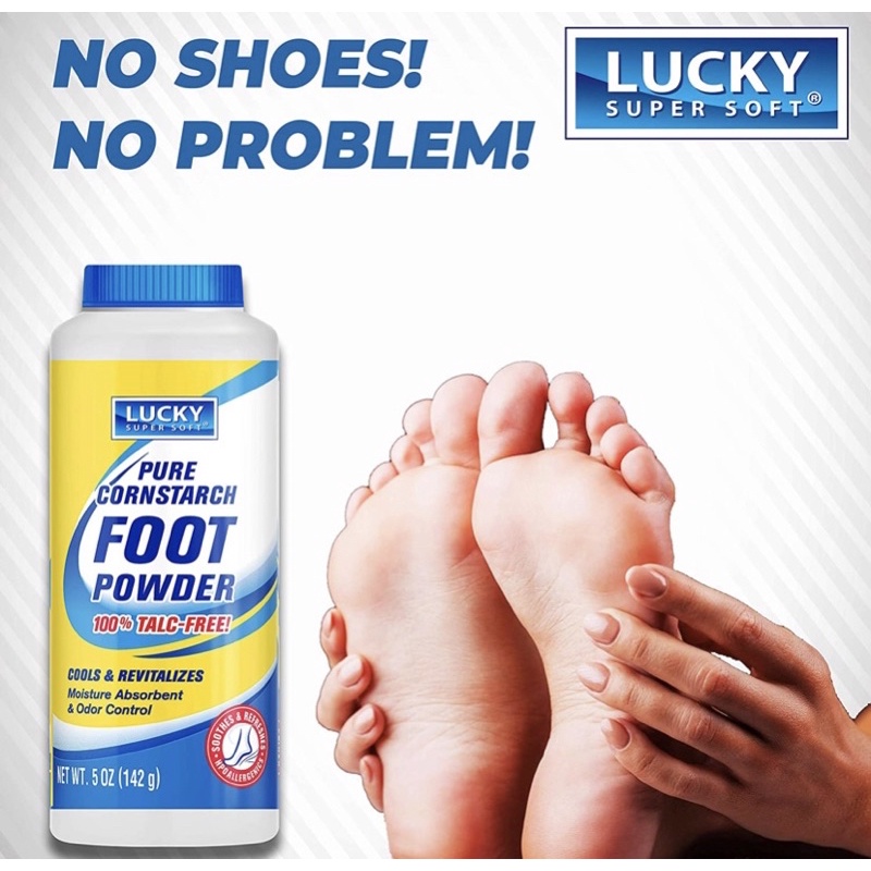 Lucky Super Soft Cornstarch Foot Powder, 5oz. Shopee Philippines