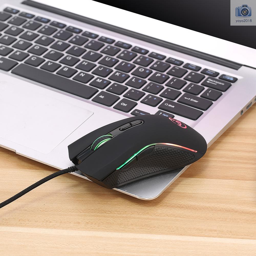 HXSJ A869 Wired Gaming Mouse 3200DPI 7 Buttons 7 Color LED Optical