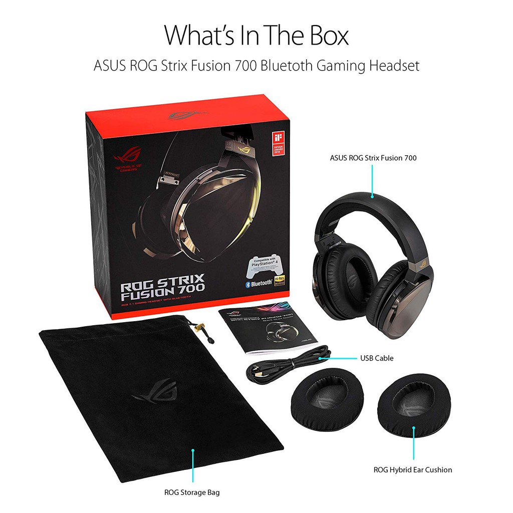 Asus Rog Strix Fusion 700 Virtual 7 1 Led Bluetooth Gaming Headset 90yh00z3 Shopee Philippines