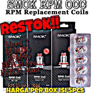 OCC SMOK RPM Coil RPM40 RPM80 Fetch Lite 5pcs OCC SMOK RPM Replacement Coils Mesh Triple Quartz SC R
