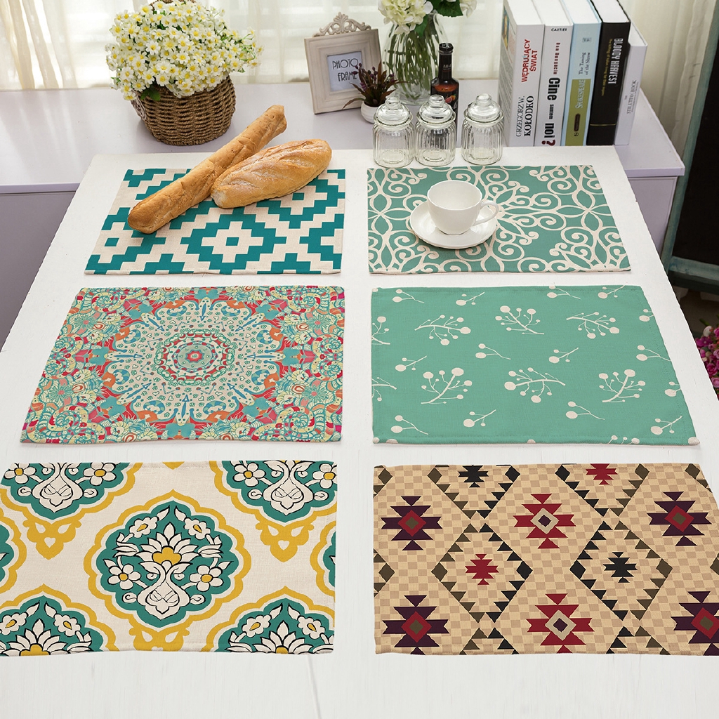 Mimilan Classical Placemat For Dining Table Kitchen Rectangular Cotton Washable Durable Heat Resistant Placemats Shopee Philippines