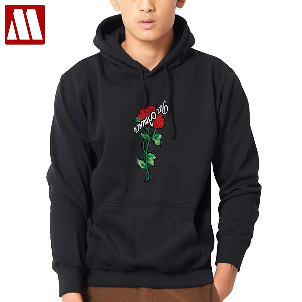 Gothic Style Men Men Sexy Rose Printing Baggy Pullovers Male Fashion Hip Hop Sweatshirts Men Hoodie Shopee Philippines