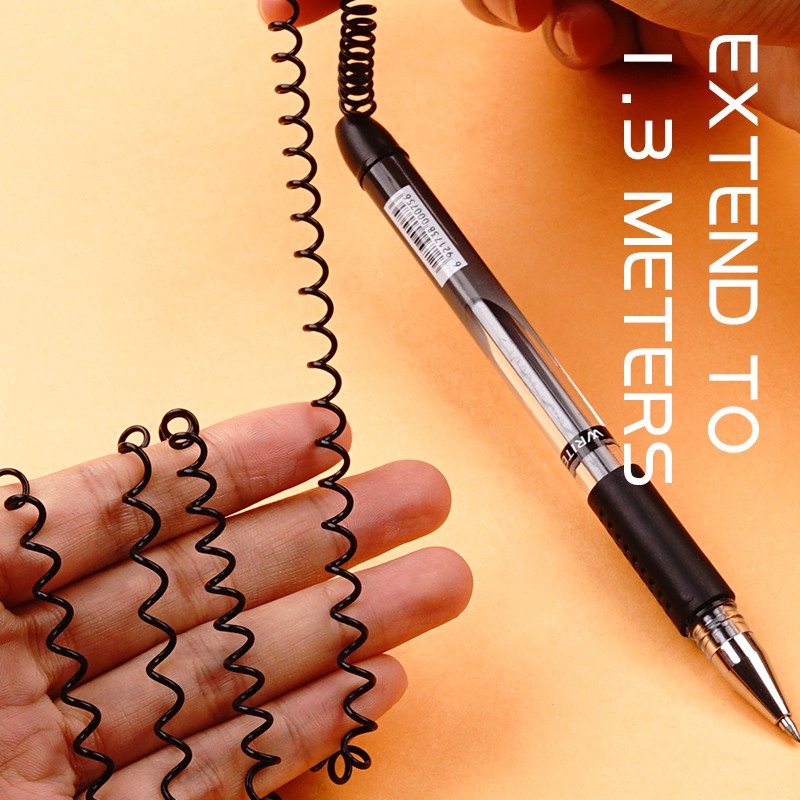 0.5mm Table Top Pen, Black Counter Pen, Desk Table Pen with String Office Bank Stationery